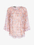 Blouse fluide transparente imprimé - Rose - 1