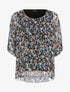 Blouse imprimé floral coupe ample - Noir - 1