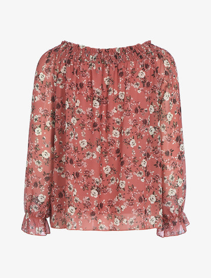 Top à imprimé fleuri - Rose foncé - 2