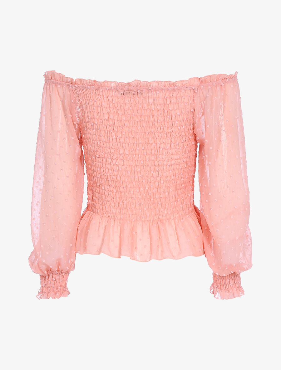 Crop top à détails mouchetés - Rose - 2