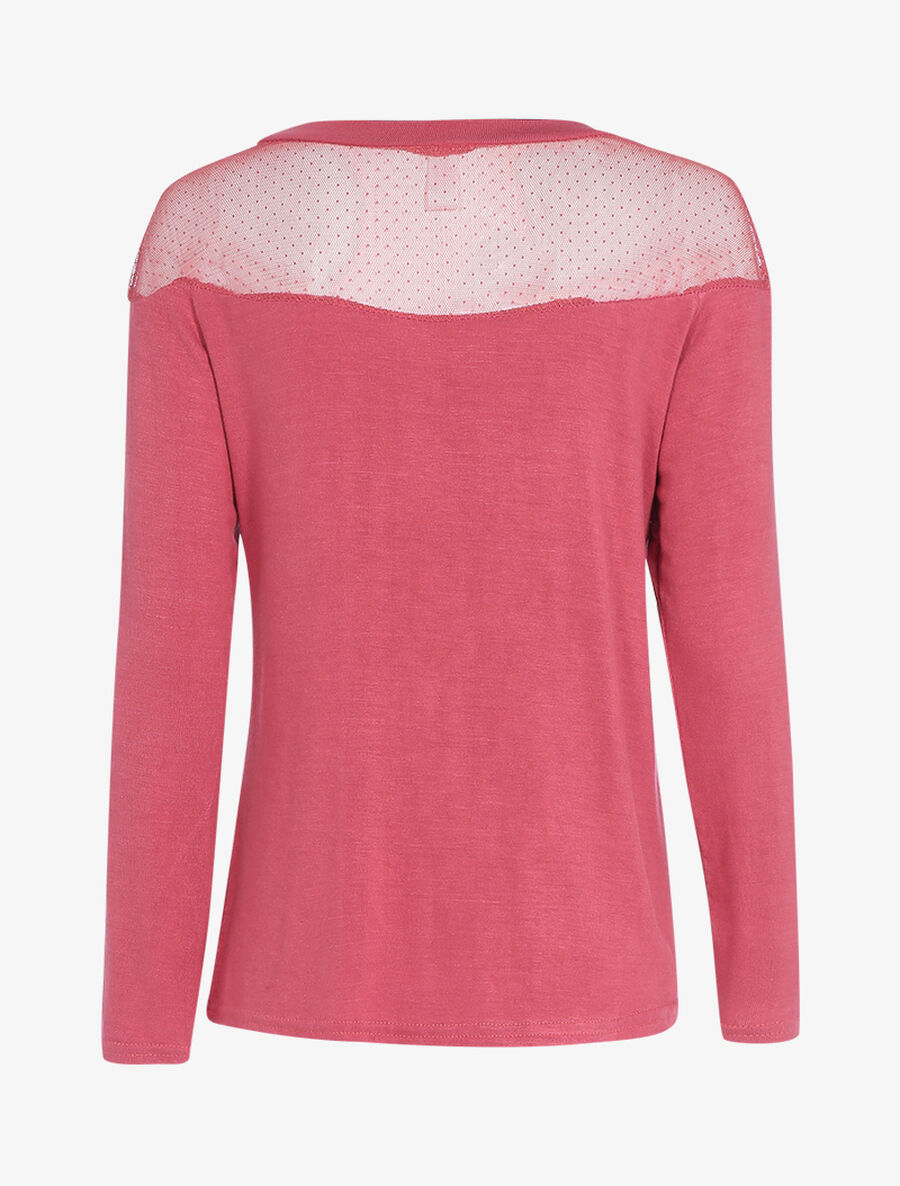 Top ample haut de buste en tulle - Rose - 2