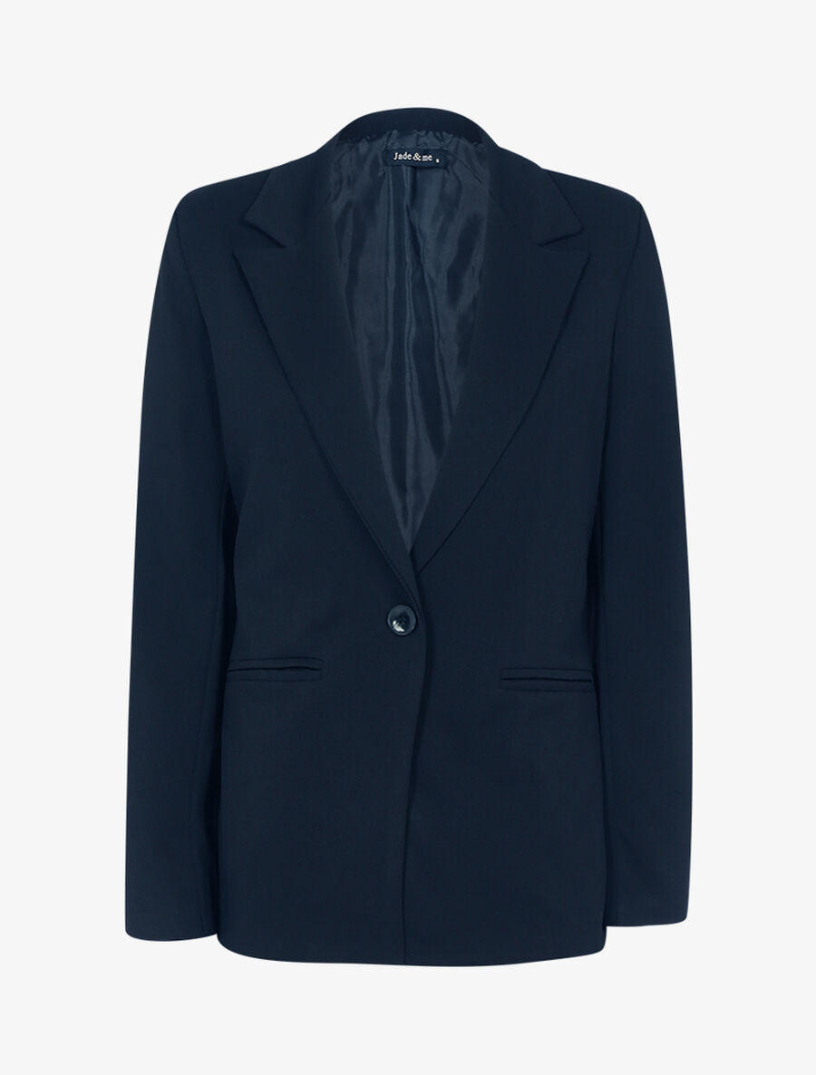 Veste mi longue unie - Marine - 1