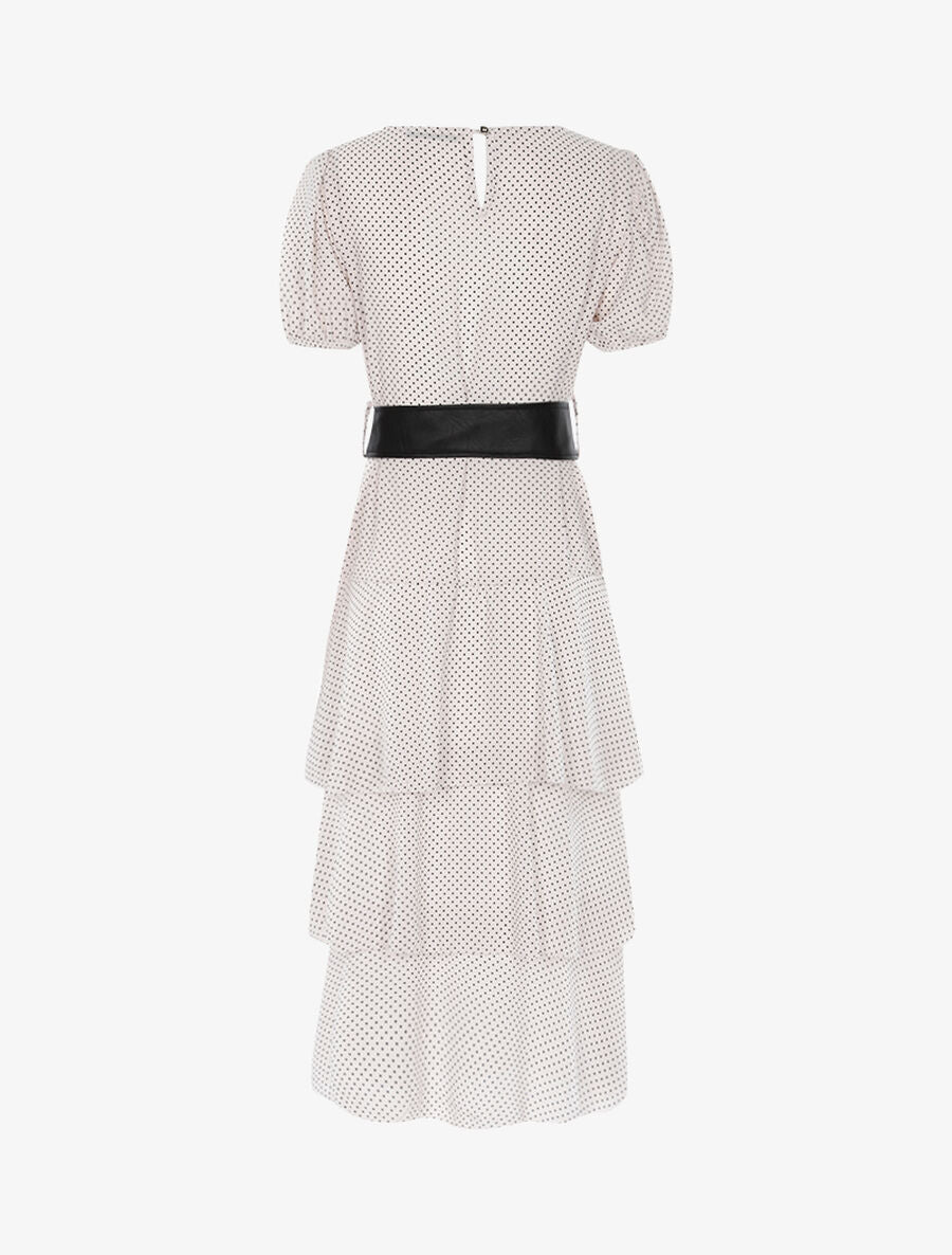 Robe à pois et volants - Ecru - 2