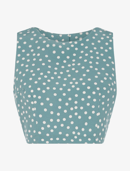 Crop top à imprimé pois - Vert - 1