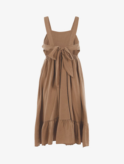 Robe à bord volanté - Camel - 2