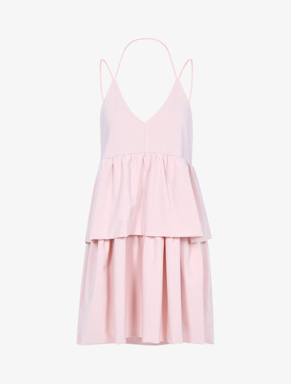 Robe loose à grands volants - Rose - 1