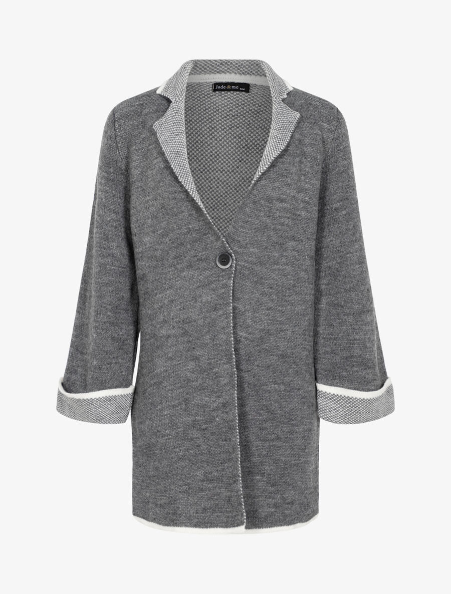 Gilet à détails graphiques - Gris clair - 1