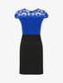 Robe fourreau à haut de buste dentelle - Bleu roi/noir - 1