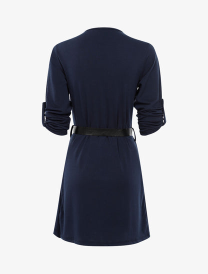 Robe à encolure zippée - Marine - 2