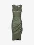 Robe fourreau en simili - Kaki - 1