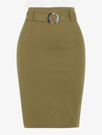 Jupe crayon stretch - Taupe - 1