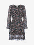 Robe volantée à imprimé fleuri - Noir - 1