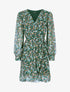 Robe volantée à manches ajourées - Vert - 1