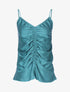 Débardeur satiné à fronces - Turquoise - 1