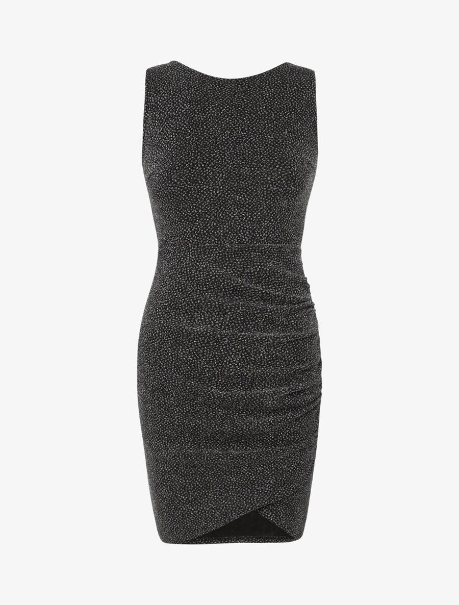 Robe brillante effet drapé - Argent - 1