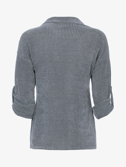 Pull moucheté à détails irisés - Gris clair - 2