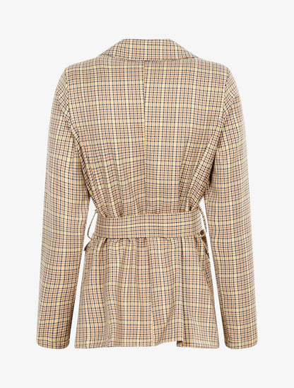 Veste mi longue à imprimé tartan - Jaune - 2