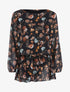 Top style tunique fleurie - Noir - 1