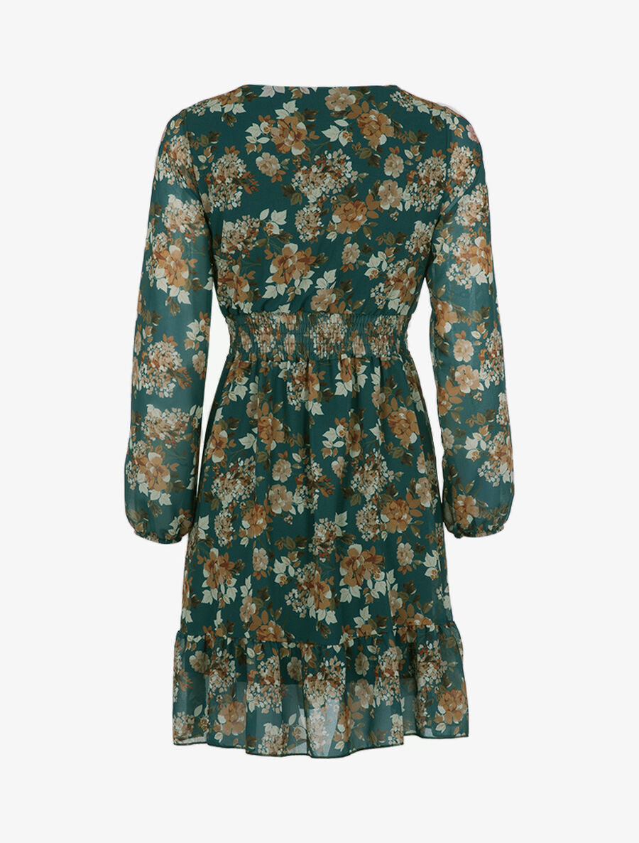 Robe cache coeur à imprimé floral - Vert - 2