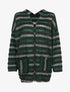 Cardigan à rayures colorées et bandes irisées - Vert foncé/noir - 1