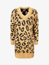 Robe pull imprimé léopard abstrait - Camel clair - 1