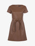 Robe classique en simili - Marron clair - 1