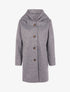 Manteau droit à capuche - Gris chiné - 1