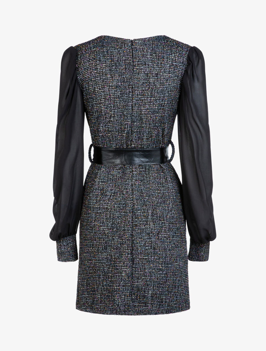 Robe en maille texturée multicolore - Noir - 2