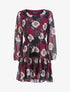 Robe en voile à imprimé floral - Lie de vin - 1