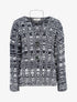 Pull droit en grosse maille moulinée - Bleu nuit - 1