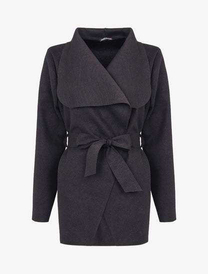 Manteau fin en feutre - Noir - 1