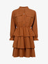 Robe à bas volanté - Marron - 1