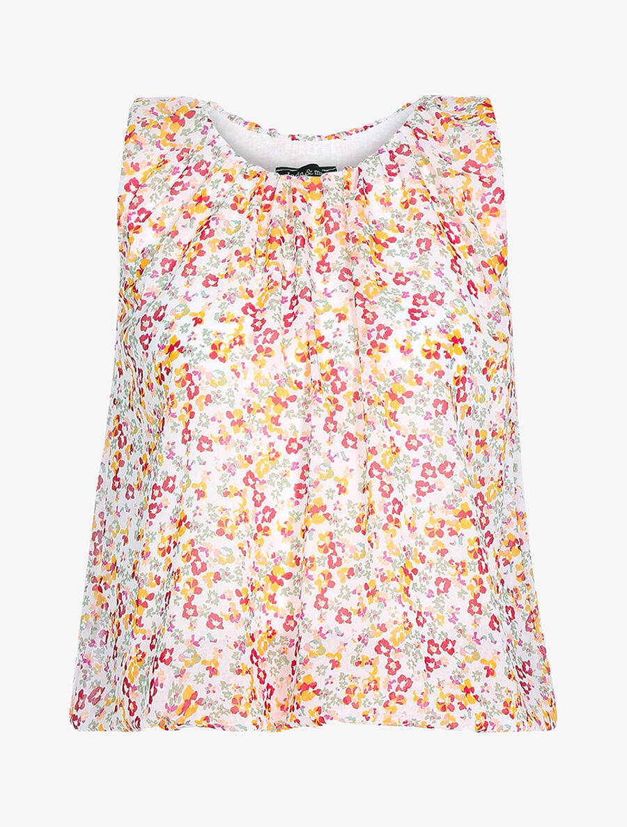 Top à imprimé printanier - Blanc - 1