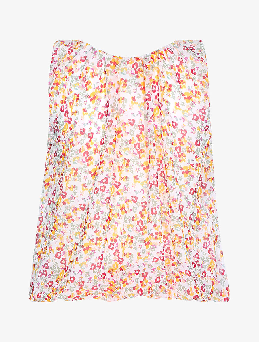 Top à imprimé printanier - Blanc - 2