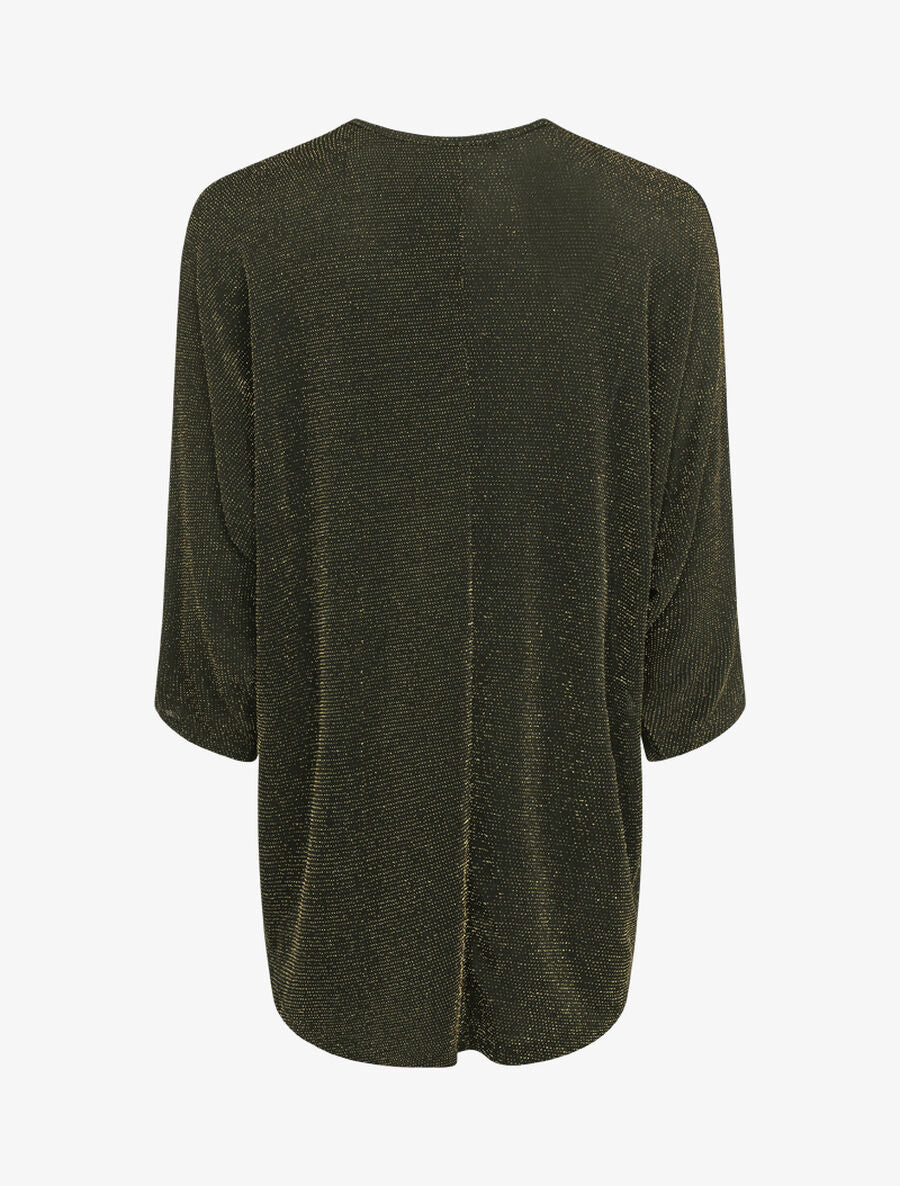 Top dolman pailleté à encolure zippée - Or - 2