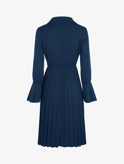 Robe style officier à bas gaufré - Marine - 2