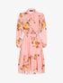 Robe fluide à imprimé floral - Corail - 1