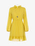 Robe volantée à col montant - Jaune - 1