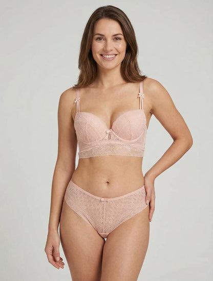 Ensemble soutien-gorge et culotte et bijoux strassé - Rose