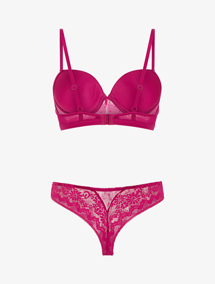 Ens Lingerie Dentelle Noir/rouge SG Et String Jupé - Taille 100C (FR) - Neuf Avec étiquettes