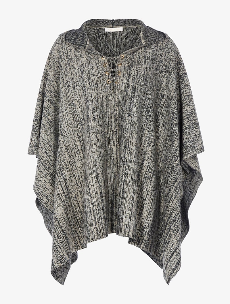 poncho chin�� �� capuche - taupe - femme -