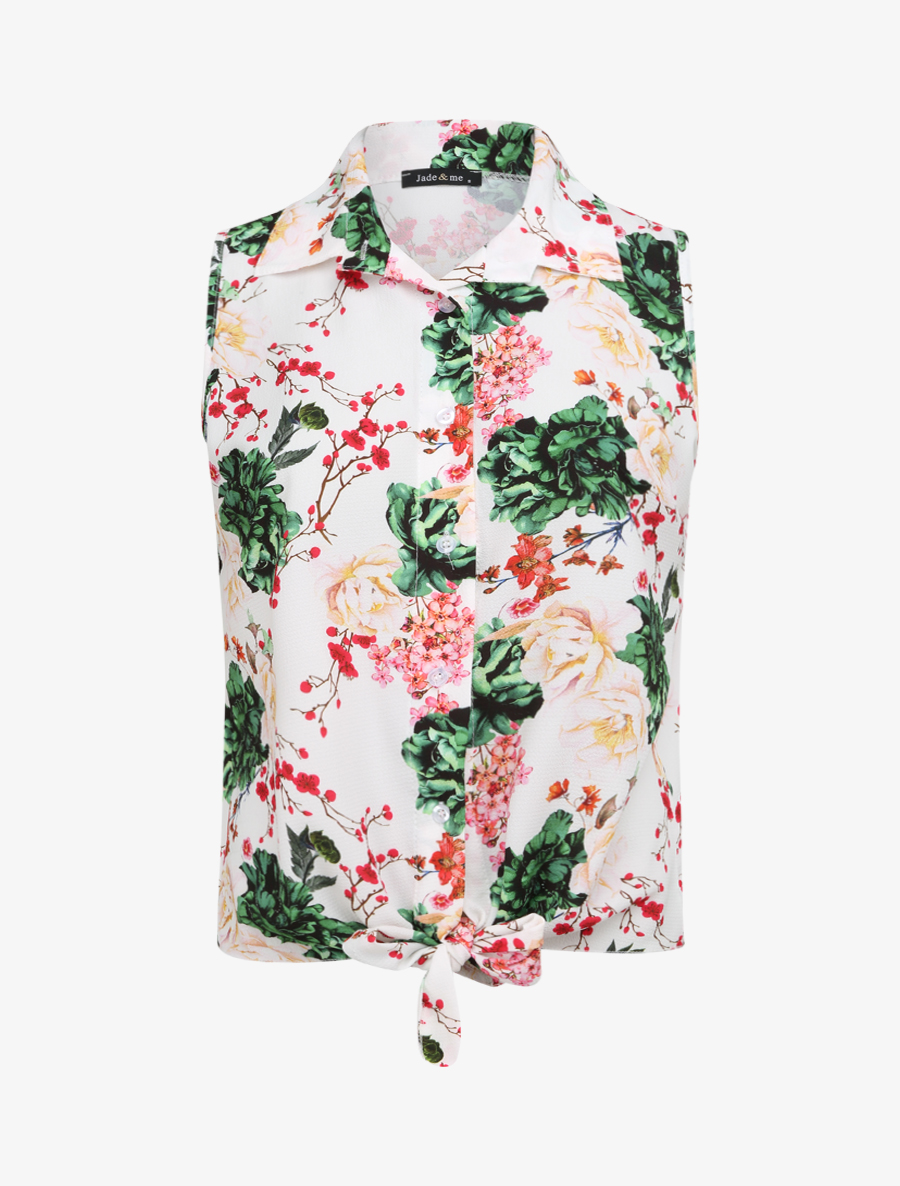 chemise �� nouer �� imprim�� fleurs sauvages - femme -