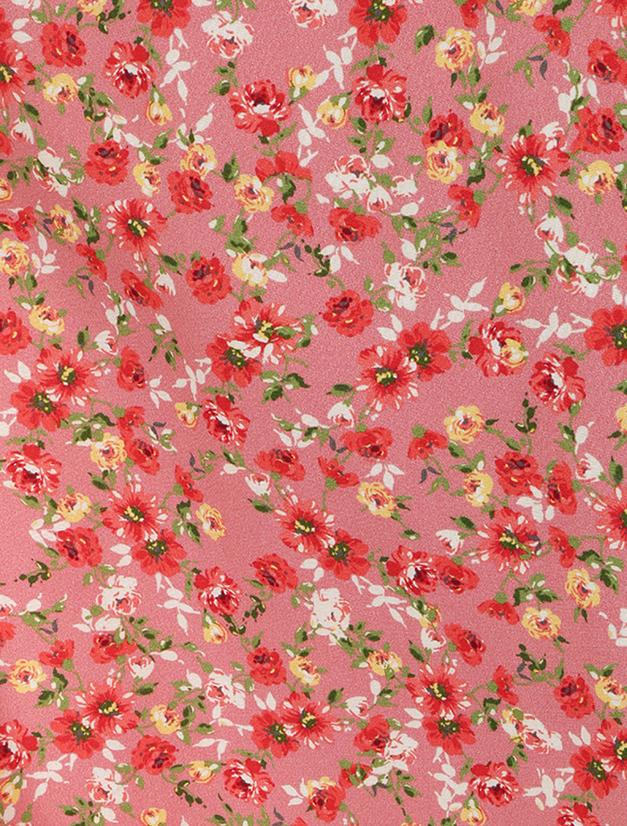 Robe fleurie à col cache-coeur - rose