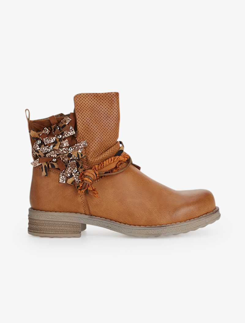 boots �� empi��cements strass��s - camel - femme -