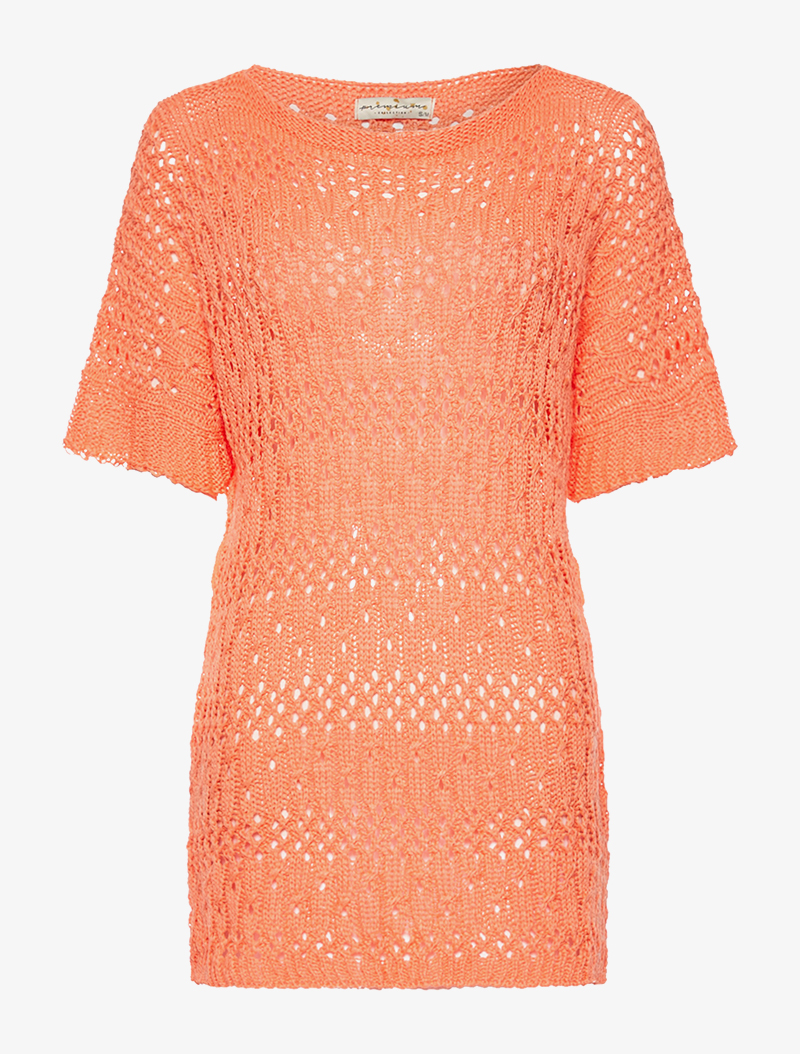 robe-pull filet - orange - femme -