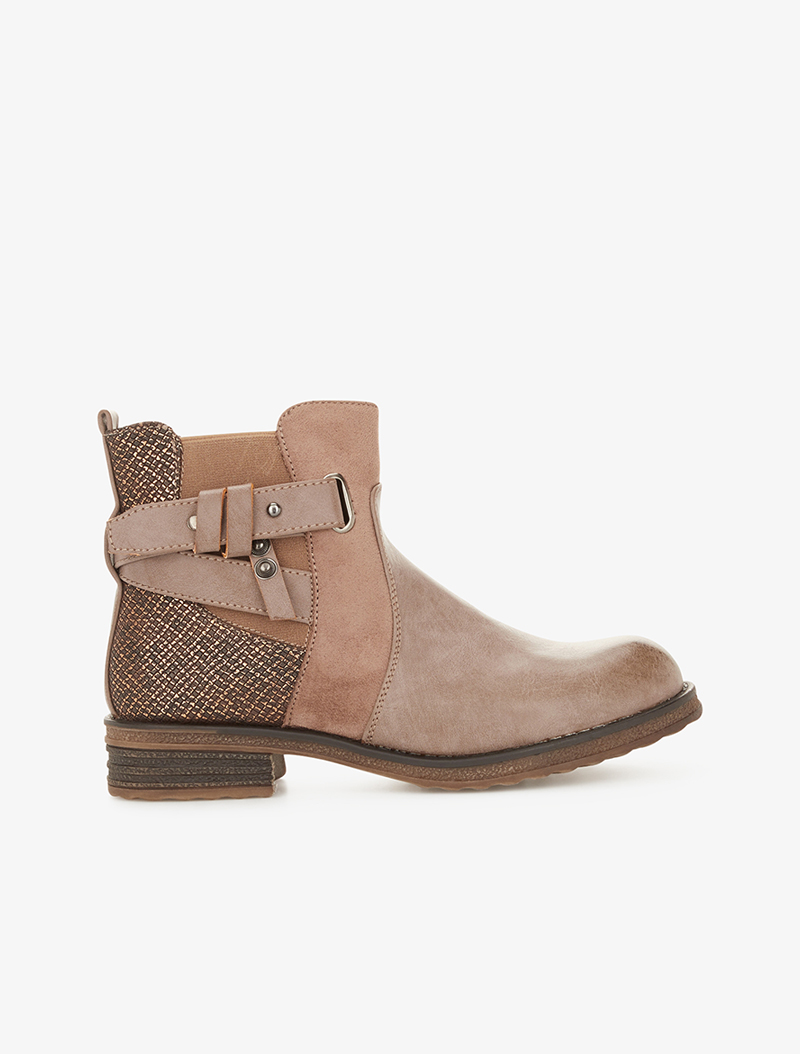 boots arri��re lam�� - taupe - femme -