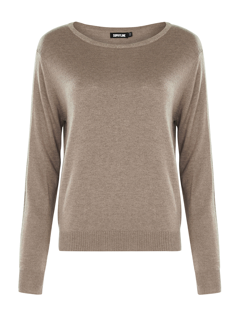 pull d��tail c��tel�� sur les manches - taupe chin�� - femme -