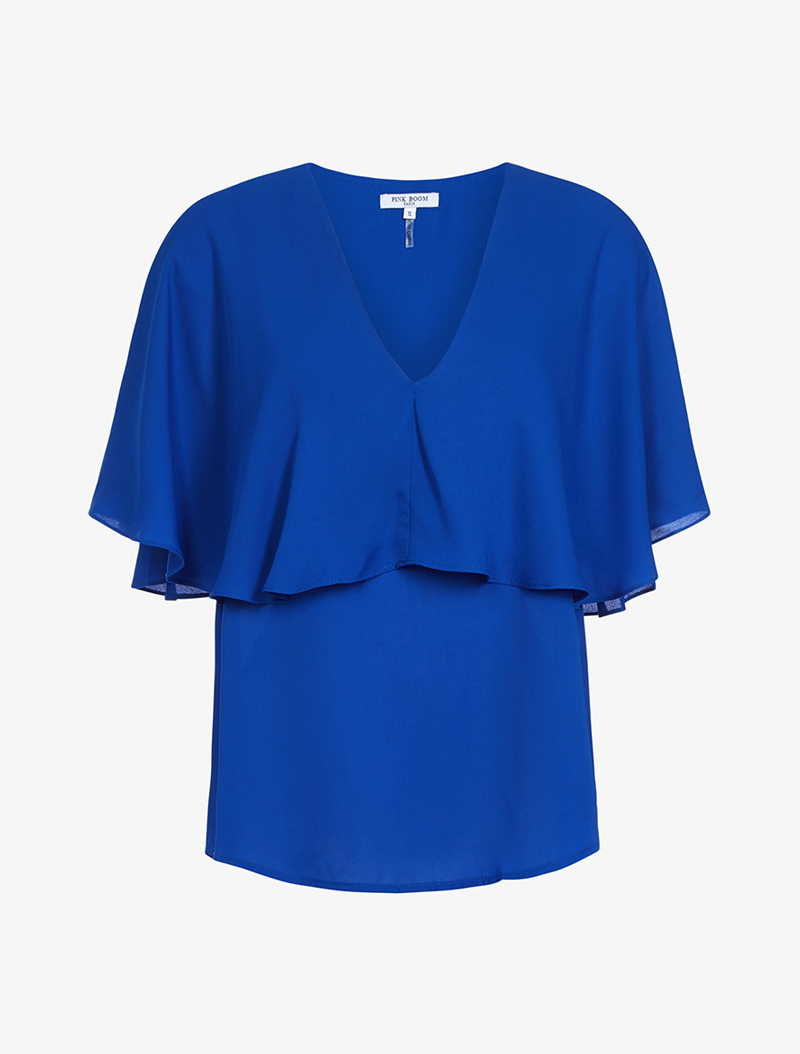 top style cape en voile fin - bleu - femme -