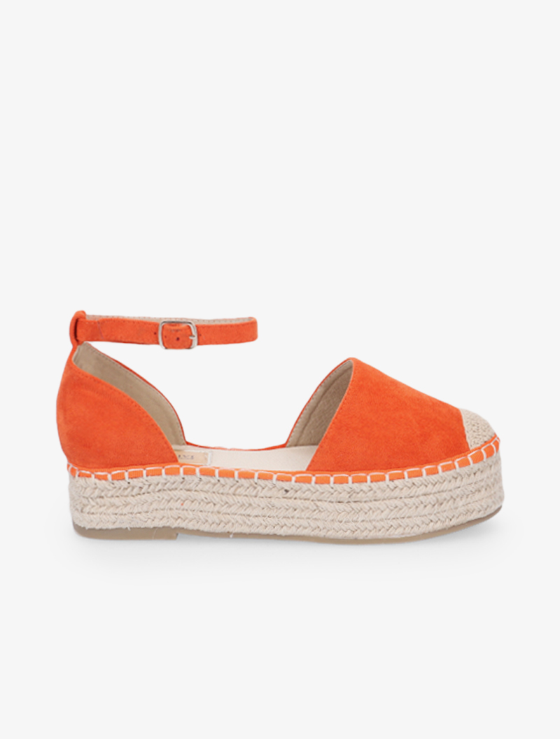 sandales style espadrilles - orange - femme -