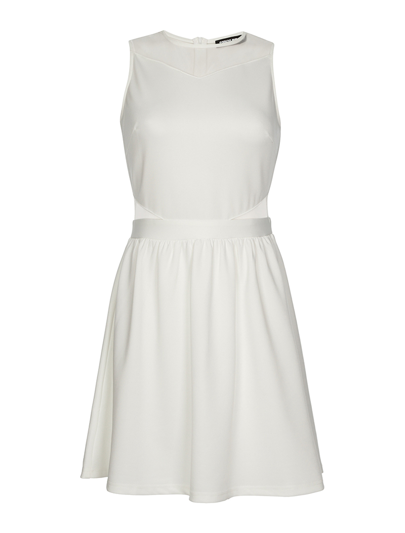 robe ��vas��e d��tails transparents - blanc - femme -